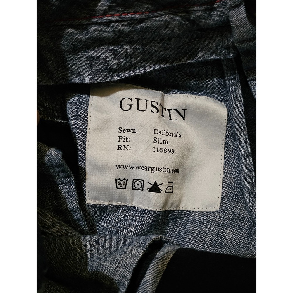 Gustin Navy Chinos Slim Fit Size 30 Japanese Vintage Wool Chinos #179 - Picture 3 of 7
